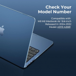 EooCoo MacBook Air M3 effaf Klf (13 in)-Crystal Midnight 