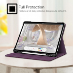 Fintie Folio Kalem Blmeli iPad Pro Klf (13 in)-Purple