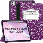 Fintie Apple iPad Pro M4 SlimShell Klf (11 in)-Composition Book Purple 