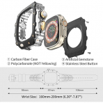 HUALIMEI Karbon Fiber Apple Watch Ultra 2.Nesil Kay-Rose Gold