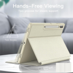 JETech Kalem Blmeli Galaxy Tab S9 Ultra Klf-Beige