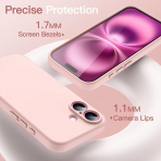 JETech Apple iPhone 16 Manyetik Silikon Klf -Light Pink