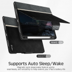 KingBlanc Deri iPad Pro M4 Klf (11 in)-Black Gray