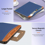 MoKo Deri Folyo iPad Air M2 Klf (13 in)-Denim Blue Brown