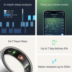 Oura Ri ng Gen3 Horizon Akll Yzk(BrushedTitanium)-9