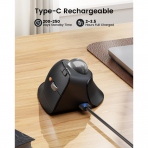 ProtoArc Bluetooth Vertical Trackball Mouse-Gray