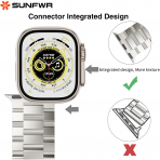 SUNFWR Apple Watch 9 45mm Kay-Silver Rose Gold 