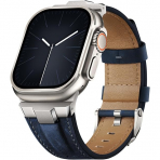 Suitisbest Apple Watch 10 42mm Deri Kay -Dark Blue 