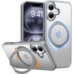 TORRAS Apple iPhone 16 Ostand Spin Klf-Grey