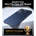 TORRAS Apple iPhone 16 Pro Max Manyetik Slim Klf -Navy Blue