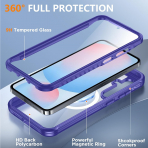 Temdan Samsung Galaxy S24 FE Tam Korumal Klf -Purple Clear 