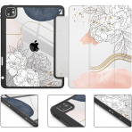 Tuiklol iPad Air/Pro M2 Slim Klf (12.9-13 in)-White Flower