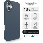 ZAGG Apple iPhone 16 Plus Manhattan Snap Klf-Navy Blue