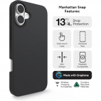 ZAGG Apple iPhone 16 Plus Manhattan Snap Klf-Black