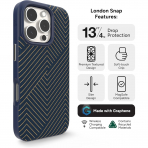 Zagg Apple iPhone 16 Pro London Snap Klf -Navy Blue