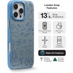 Zagg Apple iPhone 16 Pro London Snap Klf -Blue Doodle