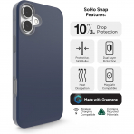 Zagg Apple iPhone 16 Plus SoHo Snap Klf -Navy Blue Gray