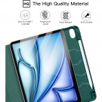 Ztotop Kalem Blmeli iPad Air 6.Nesil Klf (11 in)-Dark Green