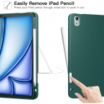 Ztotop Kalem Blmeli iPad Air 6.Nesil Klf (11 in)-Dark Green