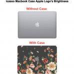 iCasso MacBook Pro Sert Kabuk Klf (13 in)-Black Floral