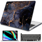 Tuiklol MacBook Pro Sert Kabuk Klf (13 in)-Black Marble 