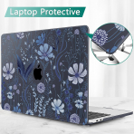 Tuiklol MacBook Pro Sert Kabuk Klf (13 in)-Blue Line Floral 