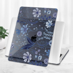 Tuiklol MacBook Pro Sert Kabuk Klf (13 in)-Blue Line Floral 