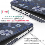 Tuiklol MacBook Pro Sert Kabuk Klf (13 in)-Blue Line Floral 