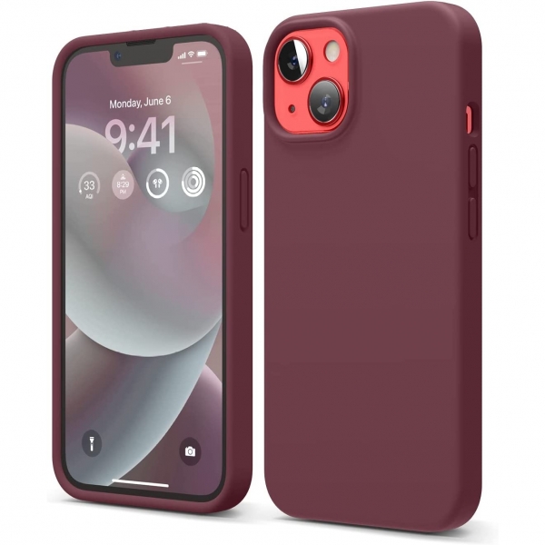 elago iPhone Apple 15 Plus Silikon Klf-Burgundy