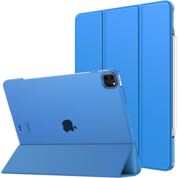MoKo Kalem Blmeli iPad Air Klf (11 in)(6.Nesil)-Blue Wave