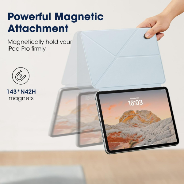 PITAKA Manyetik iPad Air/Pro Klf (11 in)-Light Blue