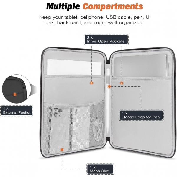 MoKo Su Geirmez Tablet antas (9/11 in)-Dark Gray