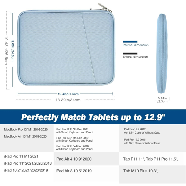 MoKo Su Geirmez Tablet antas (9/11 in)-Misty Blue