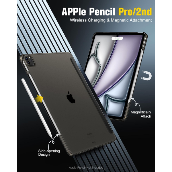 MoKo Kalem Blmeli iPad Pro M4 Klf (11 in)-Space Gray