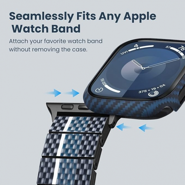 PITAKA  Apple Watch 9/8/7 Bumper Koruyucu(45mm)-Black Blue