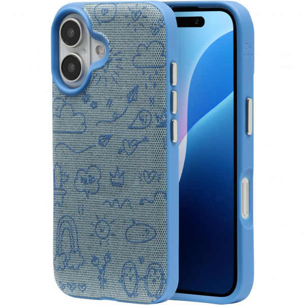 Zagg Apple iPhone 16 Plus London Snap Klf -Blue Doodle