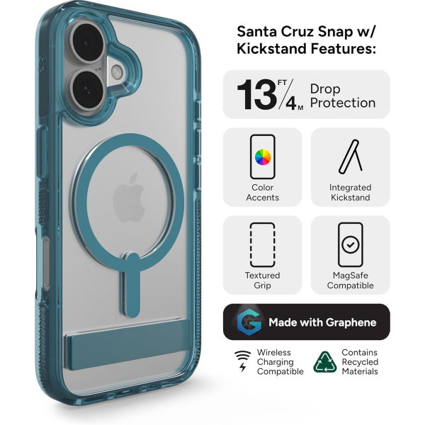 ZAGG Apple iPhone 16 Plus Santa Cruz Snap Klf -Retro Blue