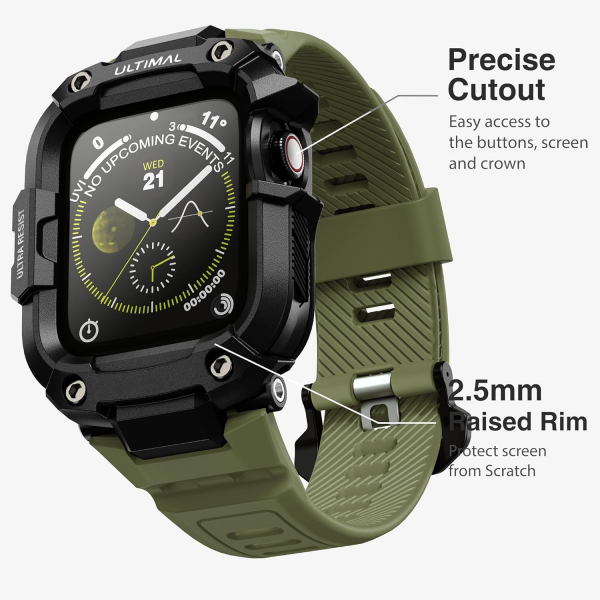 ULTIMAL Apple Watch 44mm Kay -Black Green