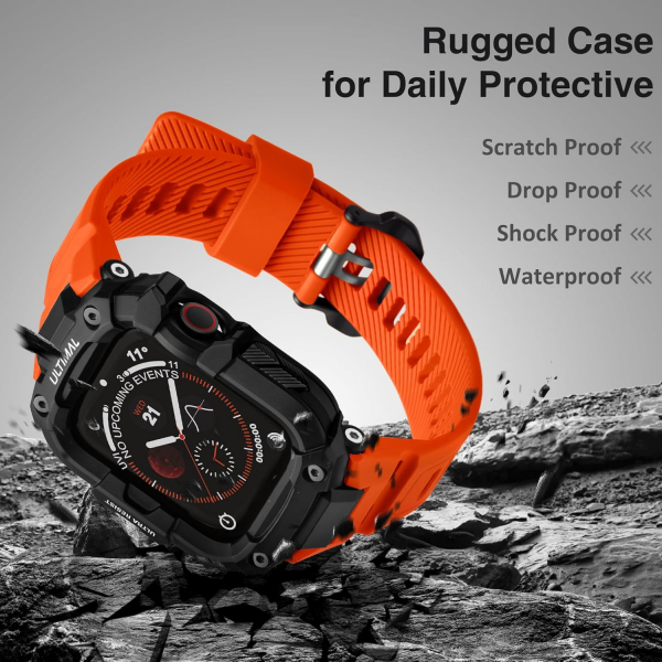 ULTIMAL Apple Watch 44mm Kay -Black Orange 