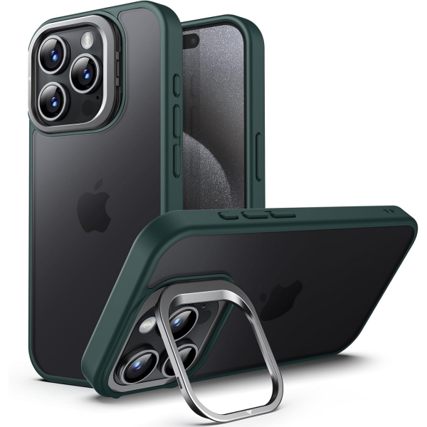 JETech Apple iPhone 15 Pro Max Kickstandl Klf-Dark Green