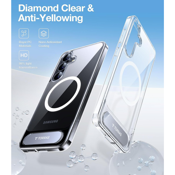 TORRAS Samsung Galaxy S25 Plus Kickstandl Klf-Clear