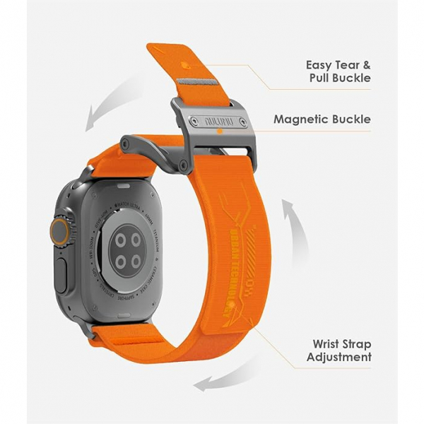 Aulumu Mag Apple Watch Ultra/2 Kay (42/44/45/46/49mm)-Luminous Orange 