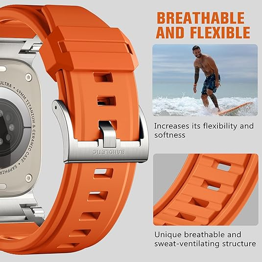 Bandletic Silikon Apple Watch Kay(42/44/45/49mm)-Orange