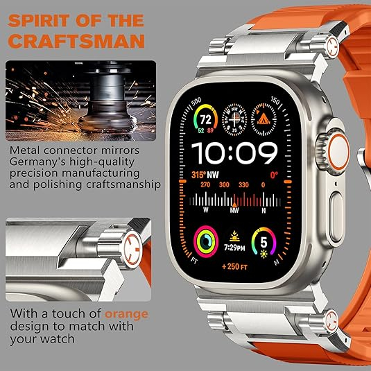 Bandletic Silikon Apple Watch Kay(42/44/45/49mm)-Orange