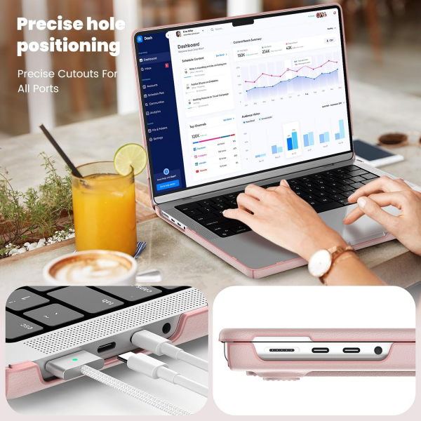 Batianda MacBook Pro M4 Kickstandl Klf (14 in)-Pink