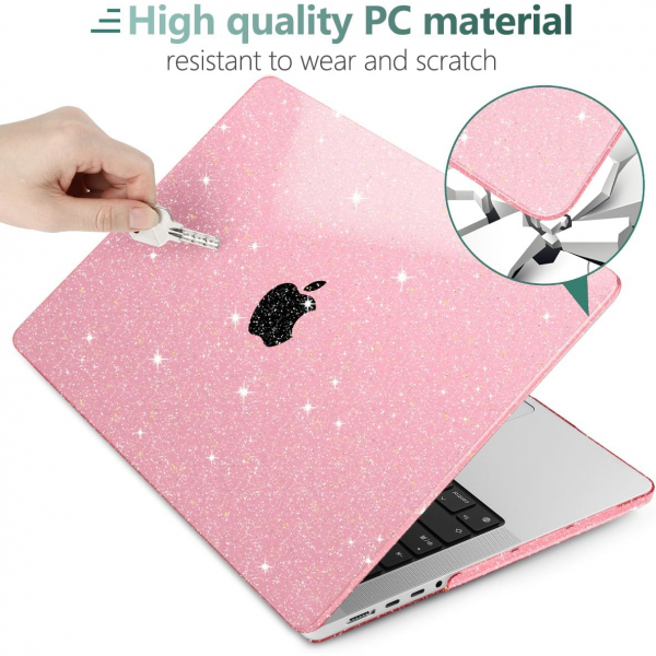 Batianda MacBook Pro M4 Iltl Klf (14 in)-Glitter Pink 