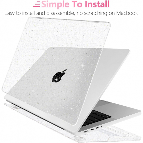 Batianda MacBook Pro M4 Iltl Klf (14 in)-Glitter Clear