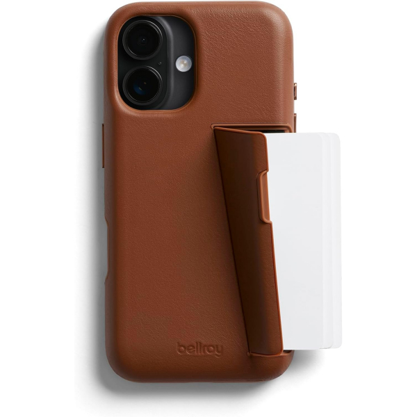 Bellroy Apple iPhone 16 Plus Czdan Deri Klf-Sienna