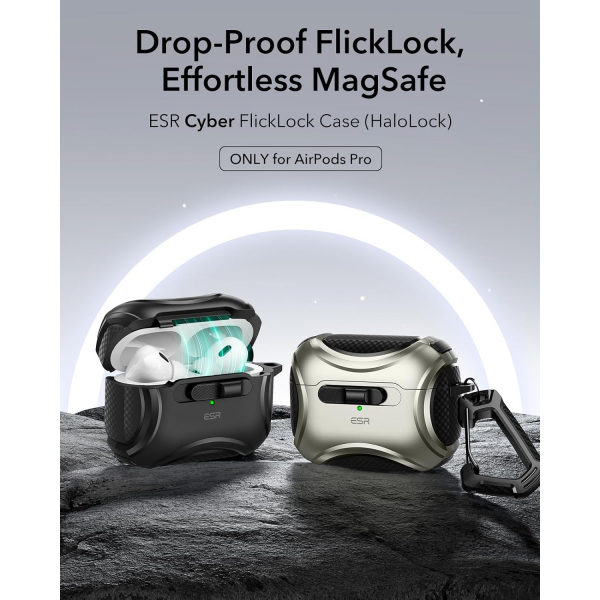 ESR Cyber FlickLock AirPods Pro 2.Nesil Klf-Black