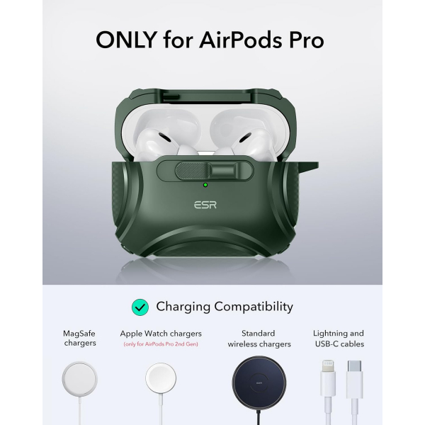 ESR Cyber FlickLock AirPods Pro 2.Nesil Klf-Green